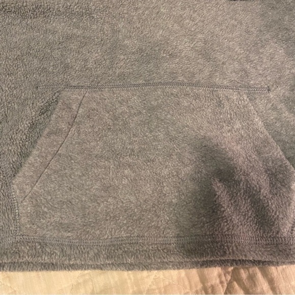 𝅺children’s Place Fleece Pullover Quarter Zip Navy Gray - Picture 5 of 6
